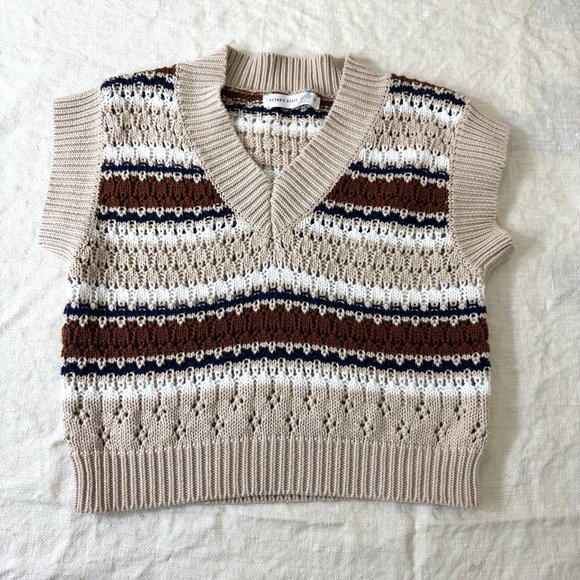 Altar'd State Sweaters - Altar'd State Sweater Vest Women's Pullover Preppy Academia Striped Brown Sz XXS